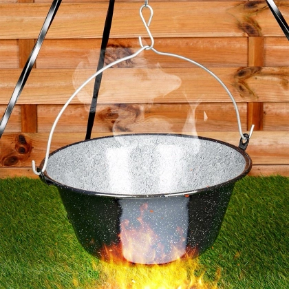 Kociołek emaliowany garnek wiszący węgierski 13 l