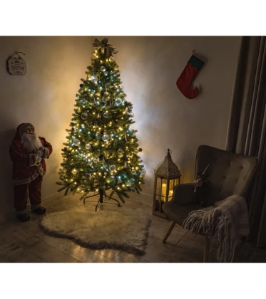 Choinka sztuczna PE09 180 cm FULL PE jasnozielona gęsta z metalowym stojakiem