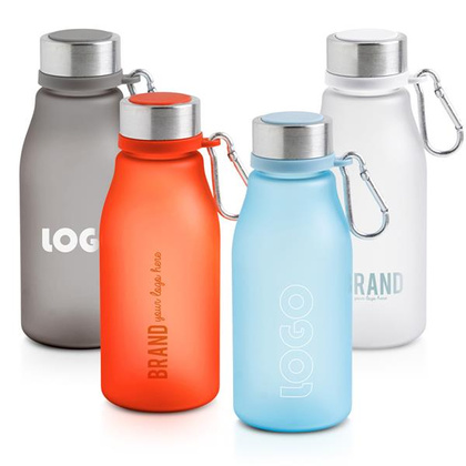 Matowa butelka RPET o pojemności 350 ml z karabińczykiem / Bijou