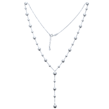 MINET Elegancki srebrny naszyjnik z kulkami