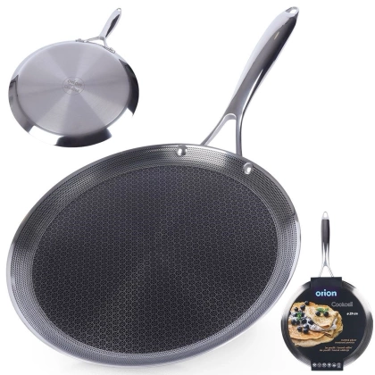 Patelnia do naleśników stalowa nieprzywierająca premium COOKCELL HYBRYD 29 cm