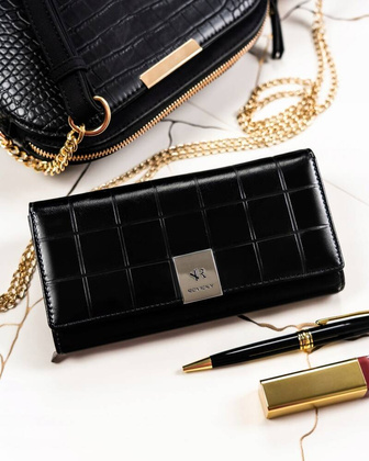 Duzy portfel damski ze skory naturalnej i ekologicznej