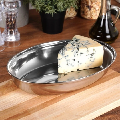 Półmisek owalny stalowy głęboki 25,5x18 cm