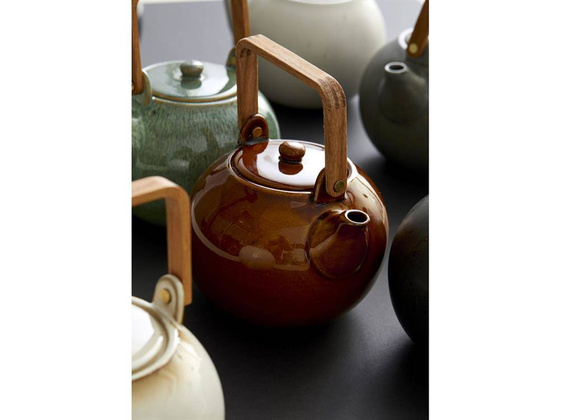 Dzbanek kamionkowy z sitkiem 1,2l zielony 11250