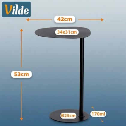 Stolik kawowy metalowy czarny 35x25x53 cm