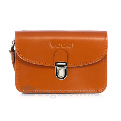 BIG saszetka skórzana do paska KEMER VOOC Vintage P111 KONIAK