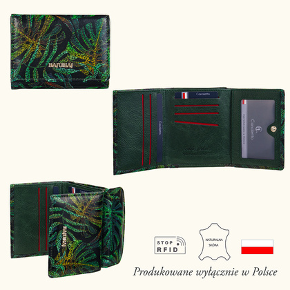 Mały portfel damski BajuBaj z kolorowej skóry naturalnej – funkcjonalność i bezpieczeństwo RFID PD2001cs161