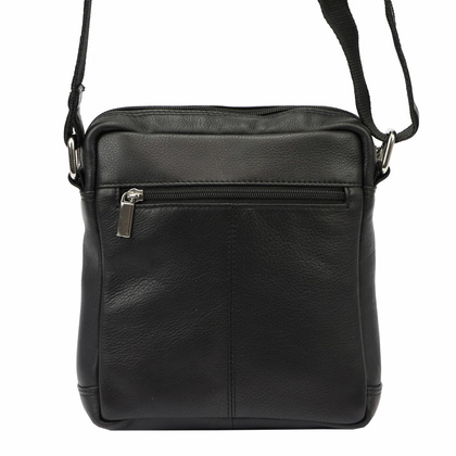 Saszetka męska z naturalnej skóry Albatross BB178 Czarna