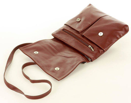 Listonoszka damska skórzana brąz migdałowy ASSISI - min. zamówienie 20 / 50 / 100 szt.