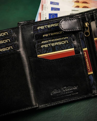 Duży, skórzany portfel męski na zatrzask