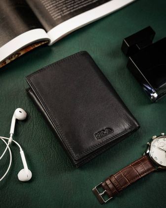 Duzy portfel meski z systemem RFID Protect