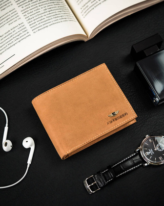 Klasyczny portfel meski z kieszonka na suwak