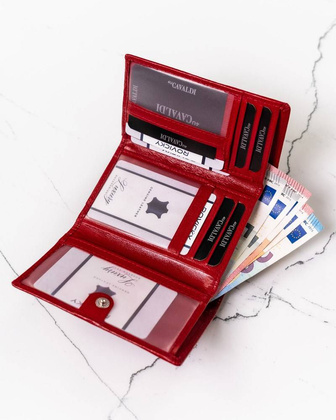 Skórzany portfel z podwójną przegrodą na bilon