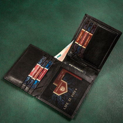 Składany portfel męski ze skóry naturalnej