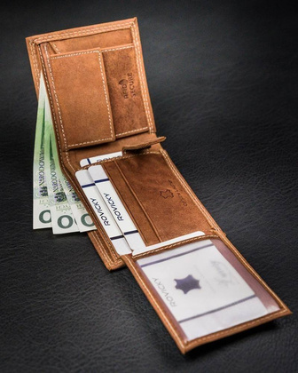 Skórzany portfel męski bez zapięcia