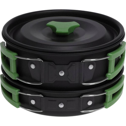 Zestaw garnków kempingowych aluminiowe 750 / 900 ml / 1,65 l 3 el.