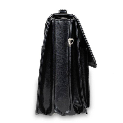 Skórzana teczka męska na laptopa czarna - Pavone Nero Roma 2157 BL