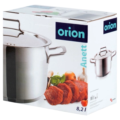 Garnek stalowy z pokrywką 18/10 PREMIUM 8,2 l ORION