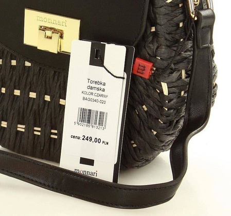 MONNARI Koszyk torebka pleciona czarny - min. zamówienie 20 / 50 / 100 szt.