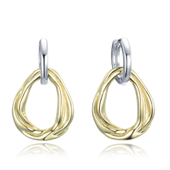 MINET Kolczyki srebrne bicolor