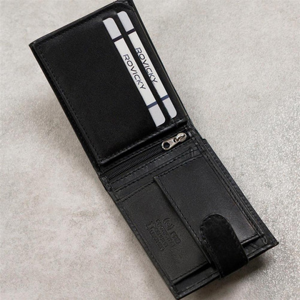Zgrabny, klasyczny portfel męski ze skóry naturalnej