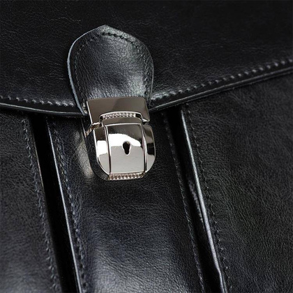 Skórzana teczka męska aktówka na laptopa czarna - Pavone Nero Modena 2195 BL