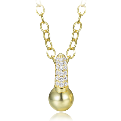 MINET Elegancki pozłacany srebrny naszyjnik z cyrkonią