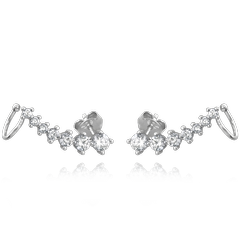 MINET Kolczyki srebrne z białymi cyrkoniami