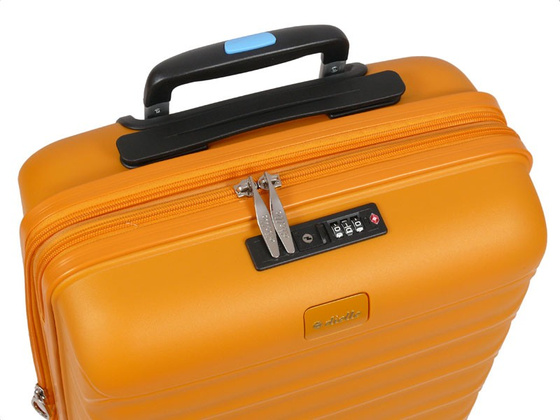 Walizka DIELLE 100 4k 55cm kabinowa żółta PP z poszerzeniem