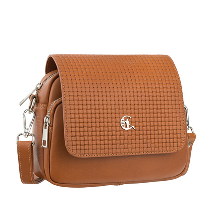 Elegancka listonoszka skórzana Canaletto z tłoczoną klapką – styl i funkcjonalność na co dzień TD655s108T1