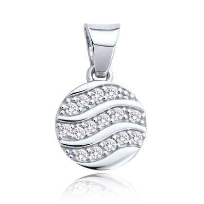 MINET Zawieszka z białego złota kółko z białą cyrkonią Au 585/1000 1,10g