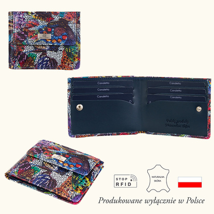 Mały portfel skórzany BajuBaj motyle PD1055Cs13 RFID