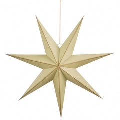 GWIAZDA DEKORACYJNA WISZĄCA PAPIEROWA FSC 18x75CM BEŻOWA 7 RAMION MICA