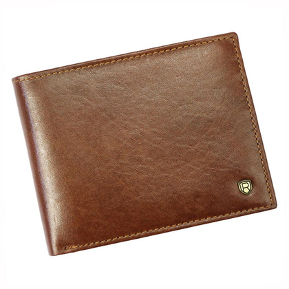 Średniej wielkości portfel męski, skóra naturalna