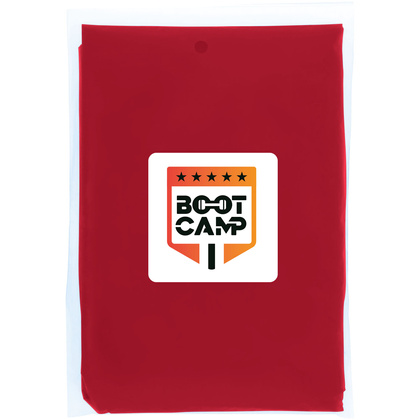 Mayan jednorazowe poncho przeciwdeszczowe z recyklingu z certyfikatem GRS, z pokrowcem do przechowywania