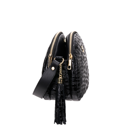 Czarna torebka Canaletto ze skóry z efektem kropli – elegancja i funkcjonalność na lata TD810s258