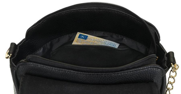 Prostokątna listonoszka ze złotym łańcuchem