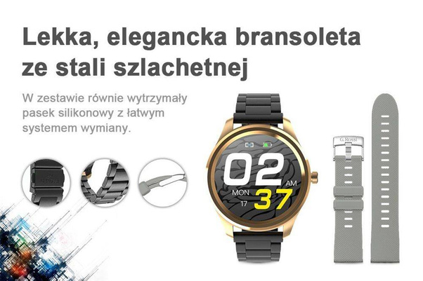 Zegarek Męski SMARTWATCH G.Rossi + Dodatkowy pasek SW012-5