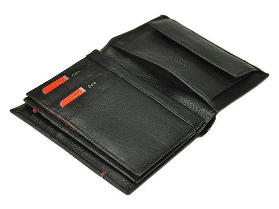 Portfel męski skórzany PIERRE CARDIN SAHARA TILAK15 331 Czarny / Czerwony