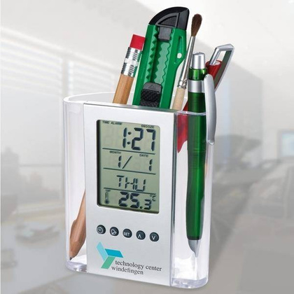 Stojak biurkowy akrylowy MADRID Srebrny