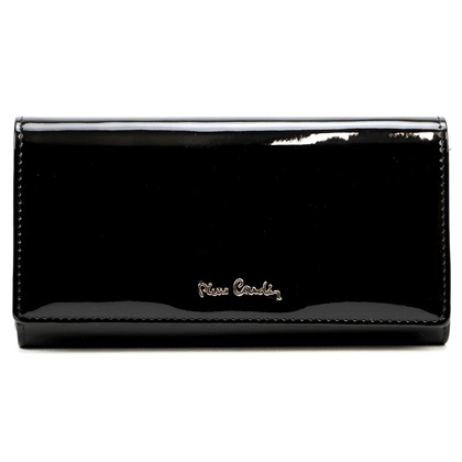 Portfel damski skórzany PIERRE CARDIN 07 SHINY 102 Czarny