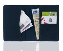 Slim wallet BRØDRENE SW05 super cienki portfel ze skóry granatowy - min. zamówienie 20 / 50 / 100 szt.