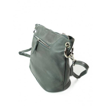 Włoska listonoszka Vera Pelle łańcuch,przewieszka Szara LB44G2