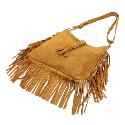 Torebka damska skórzana 25-073 Ciemny brąz