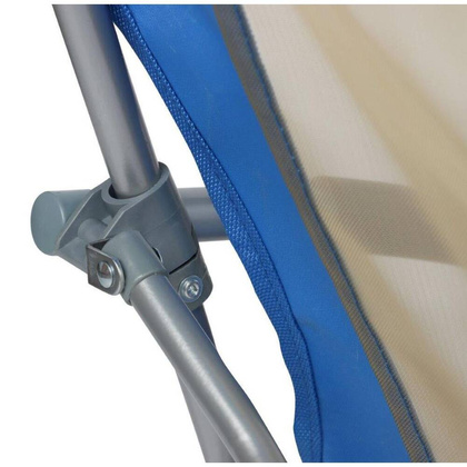 Fotel turystyczno plażowy z podłokietnikami 55x58x64 składany niebieski