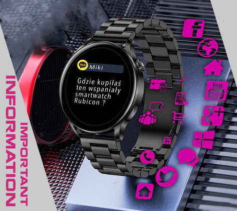 SMARTWATCH Rubicon RNCE81 - WYKONYWANIE POŁĄCZEŃ, PULSOKSYMETR (sr045c)