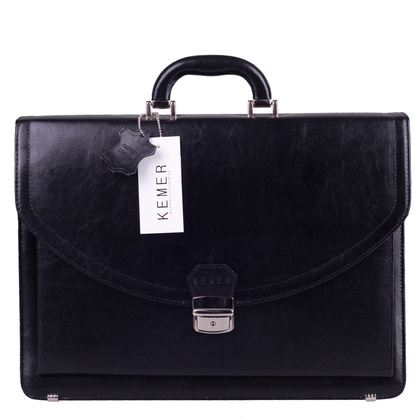 Teczka męska skórzana KEMER B 580/BY Czarna - min. zamówienie 20 / 50 / 100 szt.