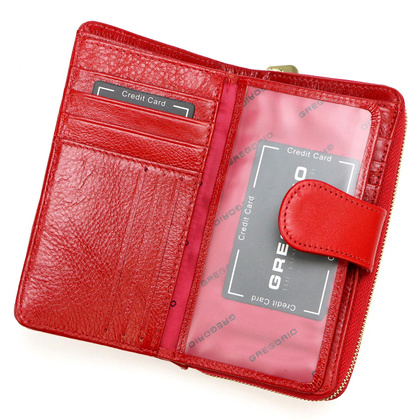 Portfel damski skórzany PELLUCCI IT-116 czerwony