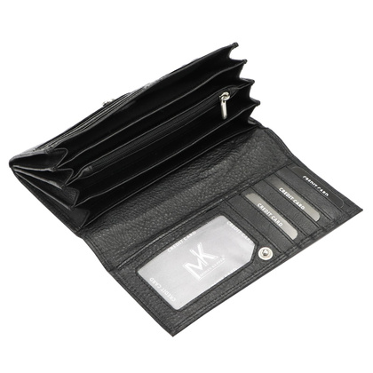 Portfel Męski Skórzany Money Kepper CN-1105 Klasyczny Czarny z Zabezpieczeniem RFID