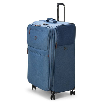 Delsey Maubert 2.0 duża miękka niebieska walizka na kółkach 79 cm